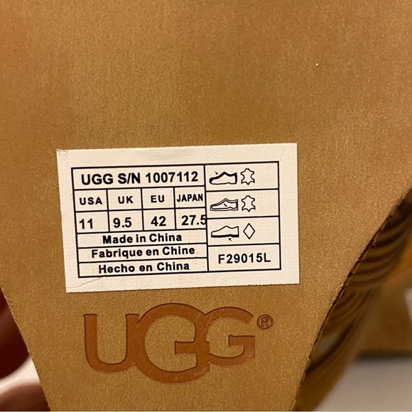 UGG Melinda Strappy Platform Sandals Slip On Wedges Tan Leather Size 11 - Picture 10 of 13